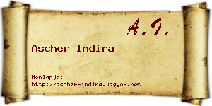 Ascher Indira névjegykártya